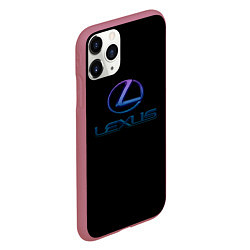 Чехол iPhone 11 Pro матовый Lexus авто неон, цвет: 3D-малиновый — фото 2