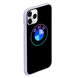 Чехол iPhone 11 Pro матовый BMW neon logo, цвет: 3D-светло-сиреневый — фото 2