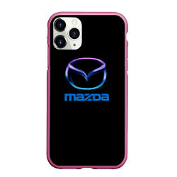 Чехол iPhone 11 Pro матовый Mazda neon logo, цвет: 3D-малиновый