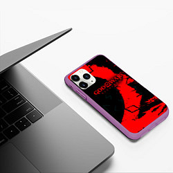 Чехол iPhone 11 Pro матовый God of War текстура, цвет: 3D-фиолетовый — фото 2