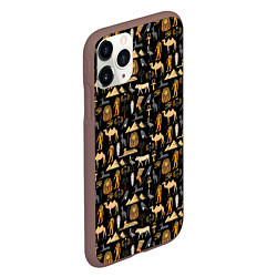 Чехол iPhone 11 Pro матовый Древний Египет - паттерн, цвет: 3D-коричневый — фото 2