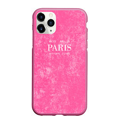 Чехол iPhone 11 Pro матовый Pink Paris, цвет: 3D-малиновый