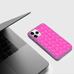 Чехол iPhone 11 Pro матовый Пара розовых фламинго, цвет: 3D-фиолетовый — фото 2