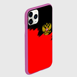 Чехол iPhone 11 Pro матовый Россия красные краски, цвет: 3D-фиолетовый — фото 2