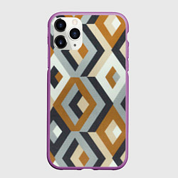 Чехол iPhone 11 Pro матовый Ромбы эскада, цвет: 3D-фиолетовый
