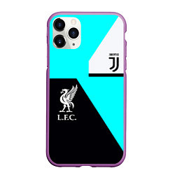 Чехол iPhone 11 Pro матовый Juventus x Liverpool geometry