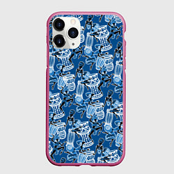 Чехол iPhone 11 Pro матовый Африканские барабанщицы, цвет: 3D-малиновый