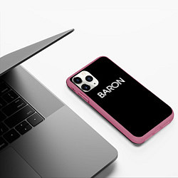 Чехол iPhone 11 Pro матовый Барон baron, цвет: 3D-малиновый — фото 2