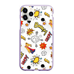 Чехол iPhone 11 Pro матовый Комикс изображение с собакой pop art