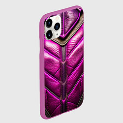 Чехол iPhone 11 Pro матовый Текстурная кожа в космическом стиле, цвет: 3D-фиолетовый — фото 2