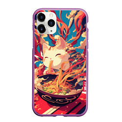 Чехол iPhone 11 Pro матовый Cat and ramen