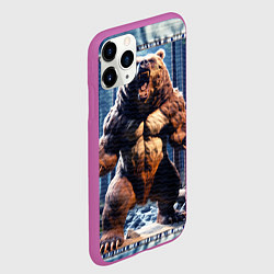 Чехол iPhone 11 Pro матовый Свирепый медведь, цвет: 3D-фиолетовый — фото 2