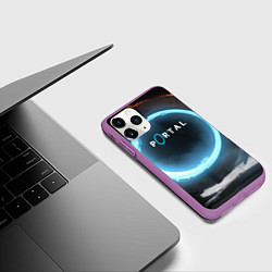 Чехол iPhone 11 Pro матовый Portal logo game, цвет: 3D-фиолетовый — фото 2