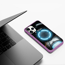 Чехол iPhone 11 Pro матовый Portal logo game, цвет: 3D-фиолетовый — фото 2