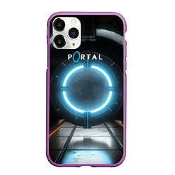 Чехол iPhone 11 Pro матовый Portal logo game, цвет: 3D-фиолетовый