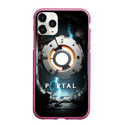 Чехол iPhone 11 Pro матовый Portal space, цвет: 3D-малиновый