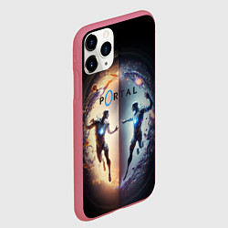 Чехол iPhone 11 Pro матовый Люди в портале, цвет: 3D-малиновый — фото 2