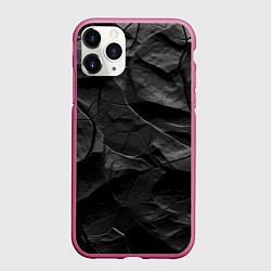 Чехол iPhone 11 Pro матовый Текстура темной скалы, цвет: 3D-малиновый