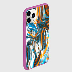 Чехол iPhone 11 Pro матовый Иллюзия смешанных абстрактных красок, цвет: 3D-фиолетовый — фото 2