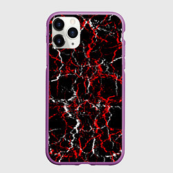 Чехол iPhone 11 Pro матовый Абстрактная текстура мраморного вида, цвет: 3D-фиолетовый
