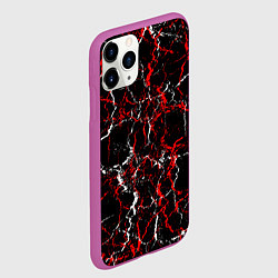 Чехол iPhone 11 Pro матовый Абстрактная текстура мраморного вида, цвет: 3D-фиолетовый — фото 2