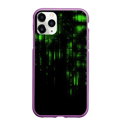 Чехол iPhone 11 Pro матовый Геометрический эффект матрицы, цвет: 3D-фиолетовый