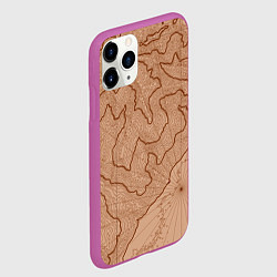 Чехол iPhone 11 Pro матовый Старая карта неизвестного мира, цвет: 3D-фиолетовый — фото 2