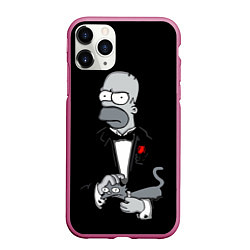 Чехол iPhone 11 Pro матовый Homer - the godfather, цвет: 3D-малиновый