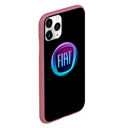 Чехол iPhone 11 Pro матовый FIAT logo neon, цвет: 3D-малиновый — фото 2