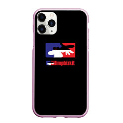 Чехол iPhone 11 Pro матовый Limp Bizkit logo brend, цвет: 3D-розовый