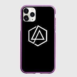 Чехол iPhone 11 Pro матовый Linkin park logo white, цвет: 3D-фиолетовый
