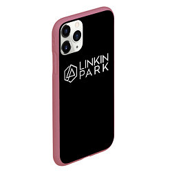 Чехол iPhone 11 Pro матовый Linkin parrk logo chester, цвет: 3D-малиновый — фото 2