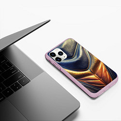 Чехол iPhone 11 Pro матовый Футуристический текстурный костюм из кожи, цвет: 3D-розовый — фото 2