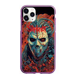 Чехол iPhone 11 Pro матовый Slipknot в маске, цвет: 3D-фиолетовый