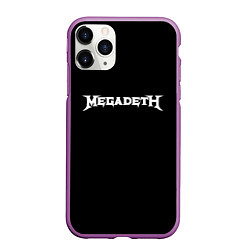 Чехол iPhone 11 Pro матовый Megadeth logo white, цвет: 3D-фиолетовый