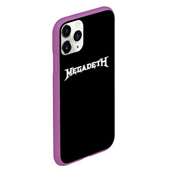 Чехол iPhone 11 Pro матовый Megadeth logo white, цвет: 3D-фиолетовый — фото 2