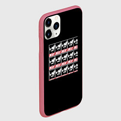 Чехол iPhone 11 Pro матовый Metal gear logo snake, цвет: 3D-малиновый — фото 2