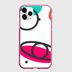 Чехол iPhone 11 Pro матовый Формы цвета, цвет: 3D-малиновый