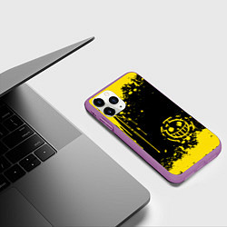 Чехол iPhone 11 Pro матовый Трафальгар Д Ватер Ло прозвище пират, цвет: 3D-фиолетовый — фото 2