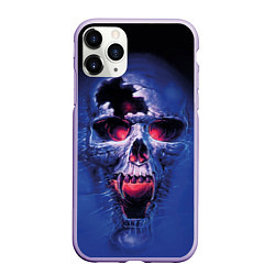 Чехол iPhone 11 Pro матовый Череп разъяренный кричащий - blue skull