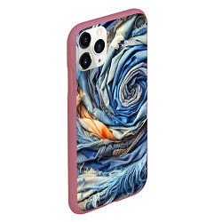 Чехол iPhone 11 Pro матовый Джинсовая воронка - модный тренд, цвет: 3D-малиновый — фото 2