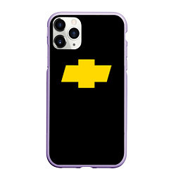 Чехол iPhone 11 Pro матовый Chevrolet yellow, цвет: 3D-светло-сиреневый