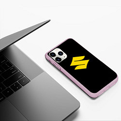 Чехол iPhone 11 Pro матовый Suzuki logo yellow, цвет: 3D-розовый — фото 2