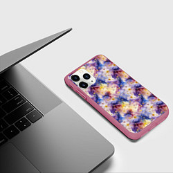 Чехол iPhone 11 Pro матовый Акварельное небо с созвездиями, цвет: 3D-малиновый — фото 2