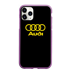 Чехол iPhone 11 Pro матовый Audi logo yellow, цвет: 3D-фиолетовый