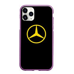 Чехол iPhone 11 Pro матовый Mercedes logo yello, цвет: 3D-фиолетовый