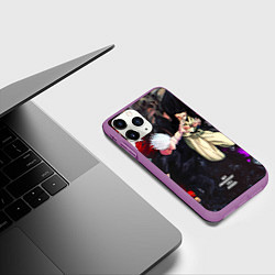 Чехол iPhone 11 Pro матовый Сукуна против годжо в цвете - Магическая битва, цвет: 3D-фиолетовый — фото 2