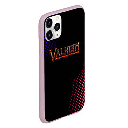 Чехол iPhone 11 Pro матовый Valheim logo pattern, цвет: 3D-розовый — фото 2