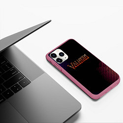 Чехол iPhone 11 Pro матовый Valheim logo pattern, цвет: 3D-малиновый — фото 2