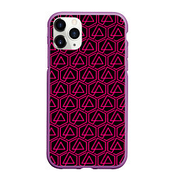 Чехол iPhone 11 Pro матовый Linkin park pink logo